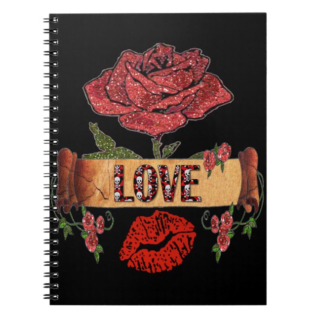 RAB Rockabilly Roses, Love & Lipstick Notebook (Front)