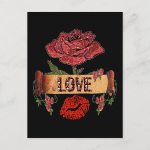 RAB Rockabilly Roses, Love & Lipstick Postcard