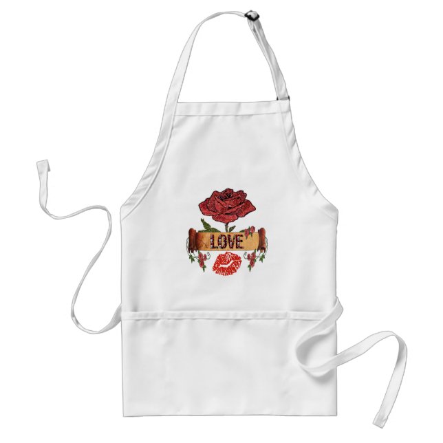 RAB Rockabilly Roses, Love & Lipstick Standard Apron (Front)