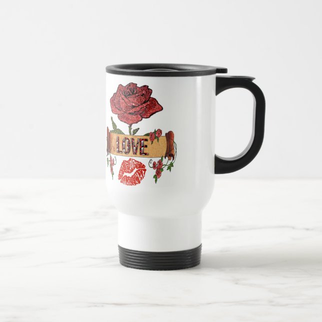 RAB Rockabilly Roses, Love & Lipstick Travel Mug (Right)