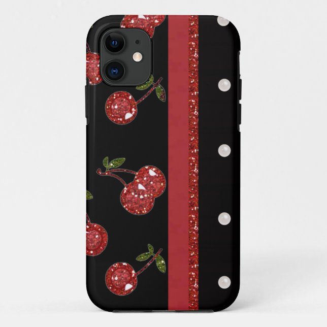 RAB Rockabilly Very Cherry Cherries Black Case-Mate iPhone Case (Back)