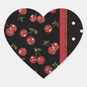 RAB Rockabilly Very Cherry Cherries Black Heart Sticker
