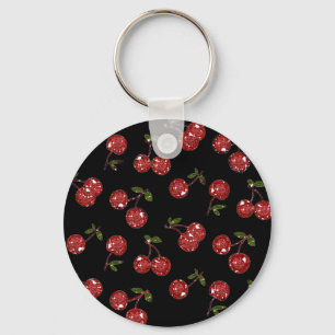 RAB Rockabilly Very Cherry Cherries On Black Key Ring