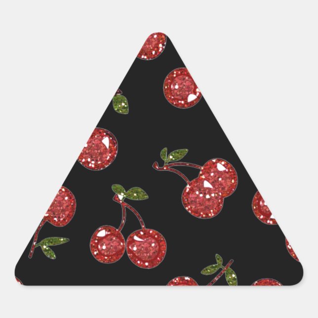 RAB Rockabilly Very Cherry Cherries On Black Triangle Sticker (Front)