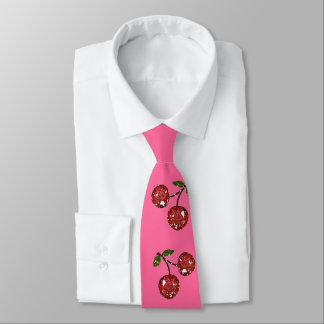 RAB Rockabilly Very Cherry Cherries On Pink Tie