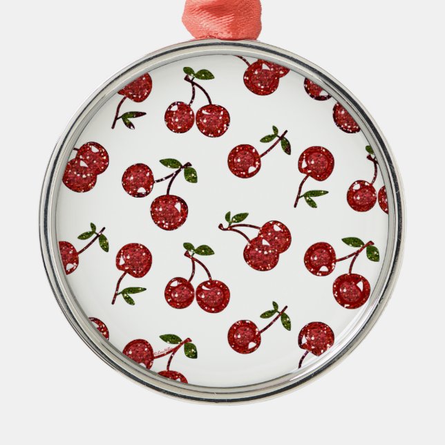 RAB Rockabilly Very Cherry Cherries On White Metal Tree Decoration (Front)