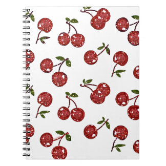 RAB Rockabilly Very Cherry Cherries On White Notebook