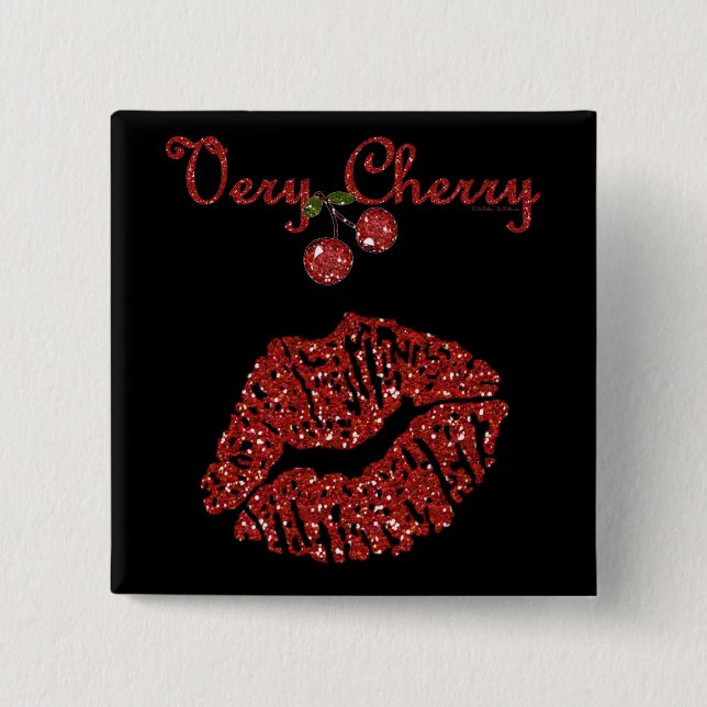 RAB Rockabilly Very Cherry Kiss 15 Cm Square Badge (Front)