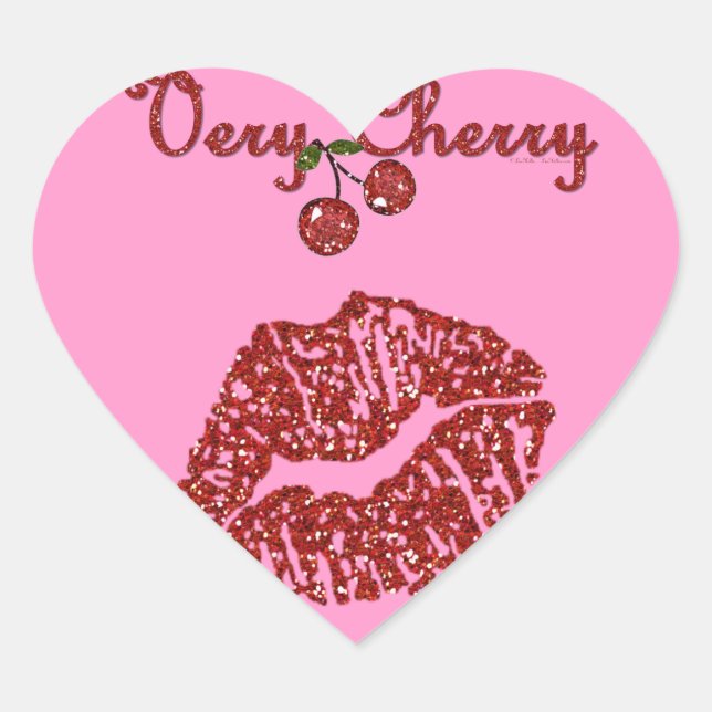 RAB Rockabilly Very Cherry Kiss Heart Sticker (Front)