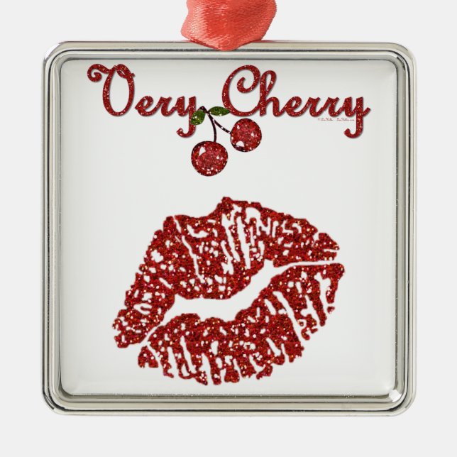 RAB Rockabilly Very Cherry Kiss Metal Tree Decoration (Front)