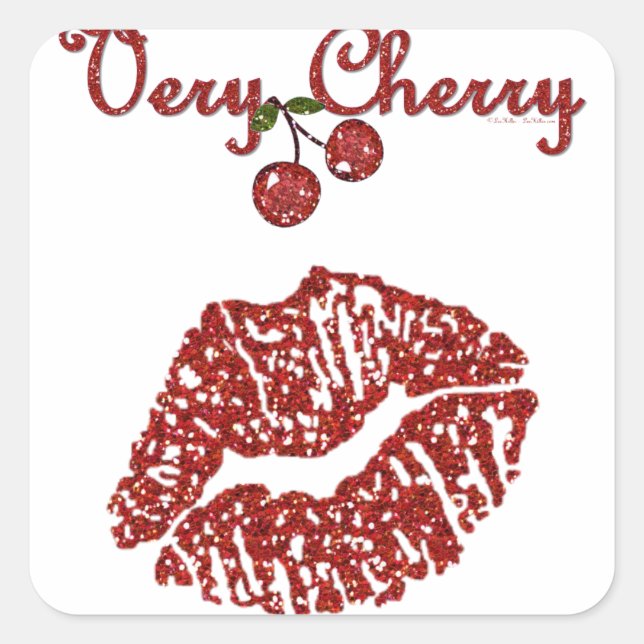 RAB Rockabilly Very Cherry Kiss Square Sticker (Front)