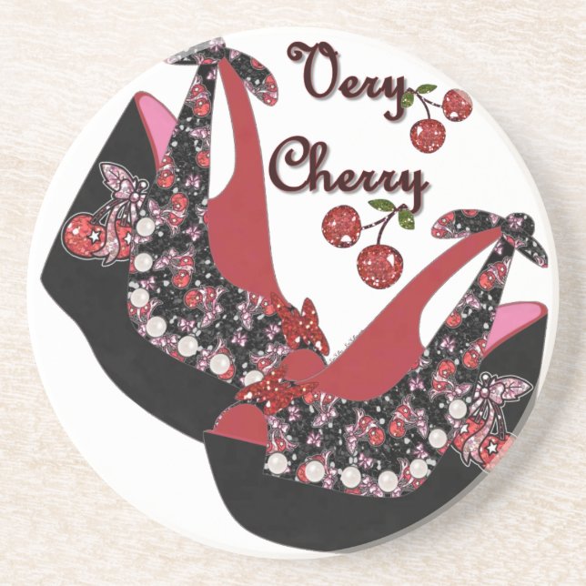 RAB Rockabilly Very Cherry Shoes Coaster (Front)