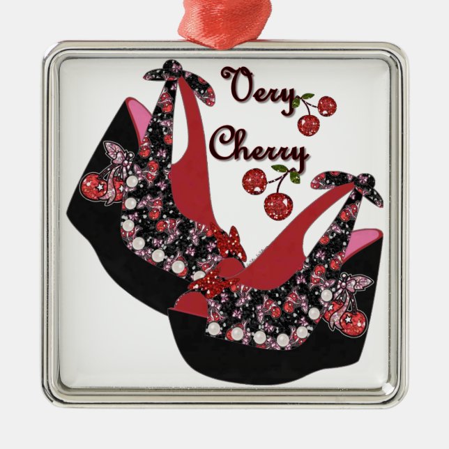 RAB Rockabilly Very Cherry Shoes Metal Tree Decoration (Front)