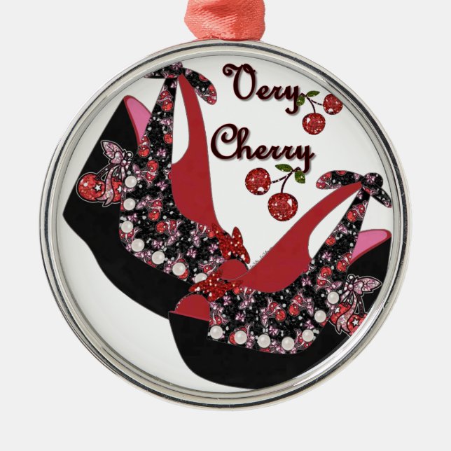 RAB Rockabilly Very Cherry Shoes Metal Tree Decoration (Front)