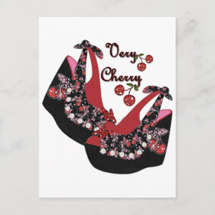 RAB Rockabilly Very Cherry Shoes Postcard