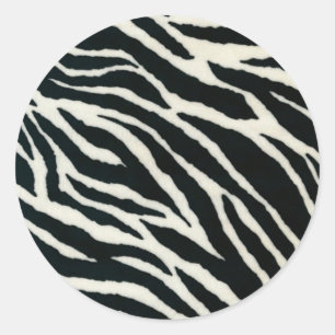 RAB Rockabilly Zebra Print Black & White Classic Round Sticker