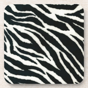 RAB Rockabilly Zebra Print Black & White Coaster