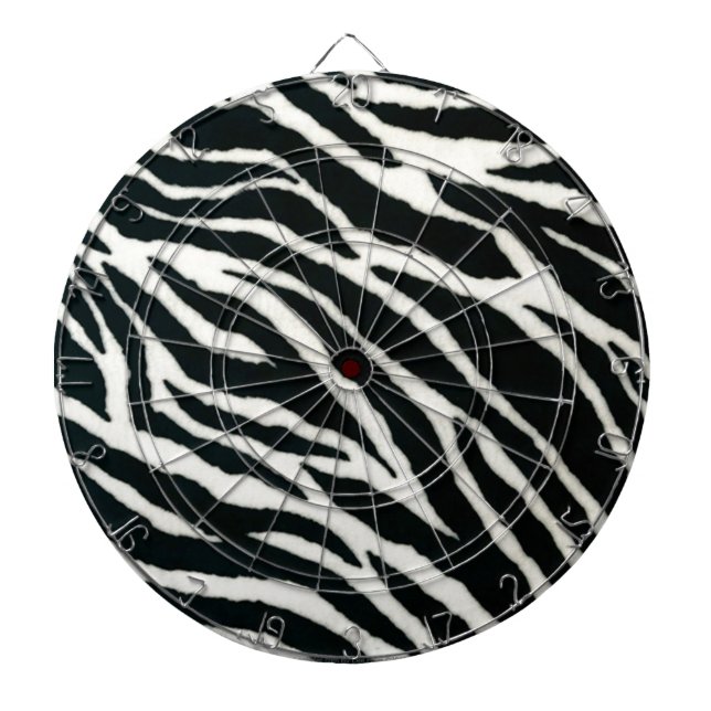 RAB Rockabilly Zebra Print Black & White Dartboard (Front)