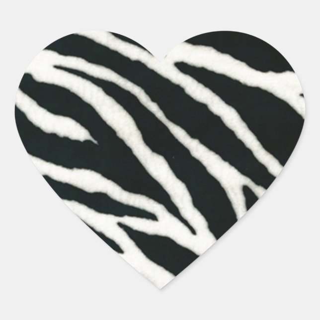 RAB Rockabilly Zebra Print Black & White Heart Sticker (Front)