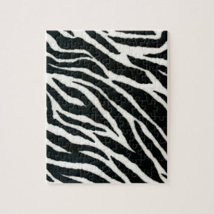 RAB Rockabilly Zebra Print Black & White Jigsaw Puzzle
