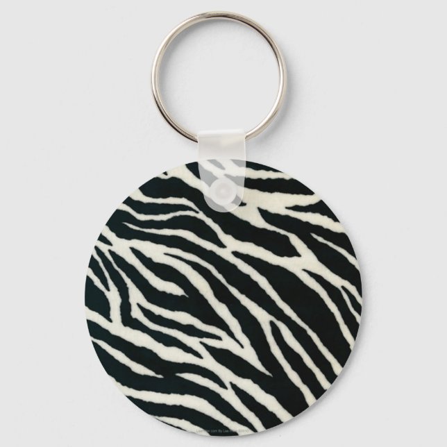 RAB Rockabilly Zebra Print Black & White Key Ring (Front)