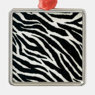 RAB Rockabilly Zebra Print Black & White Metal Tree Decoration
