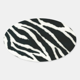 RAB Rockabilly Zebra Print Black & White Oval Sticker
