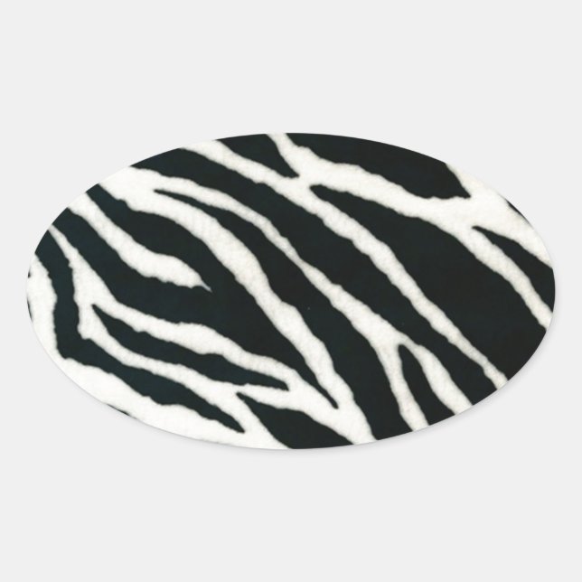 RAB Rockabilly Zebra Print Black & White Oval Sticker (Front)