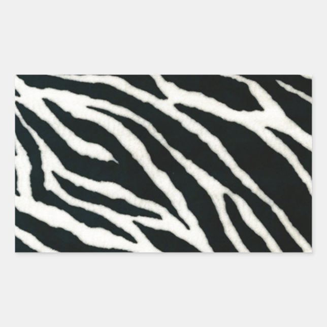 RAB Rockabilly Zebra Print Black & White Rectangular Sticker (Front)