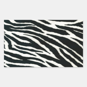 RAB Rockabilly Zebra Print Black & White Rectangular Sticker