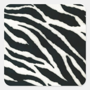 RAB Rockabilly Zebra Print Black & White Square Sticker