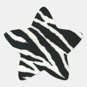 RAB Rockabilly Zebra Print Black & White Star Sticker