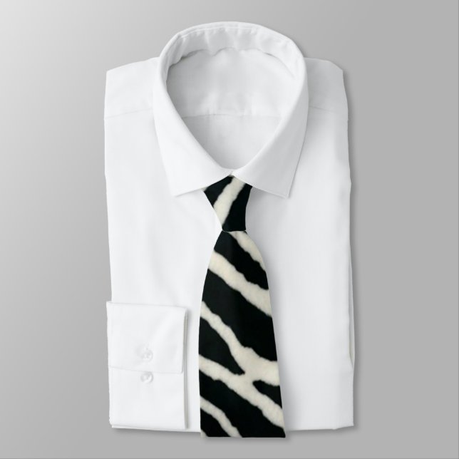 RAB Rockabilly Zebra Print Black & White Tie (Tied)