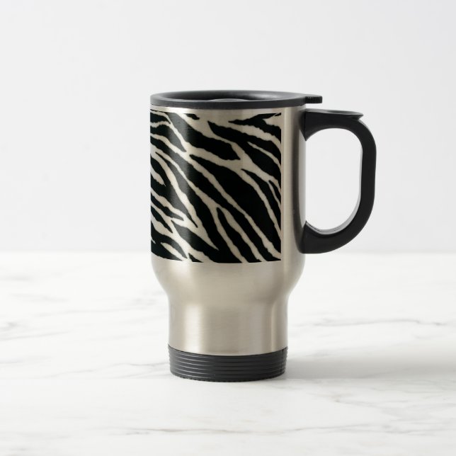 RAB Rockabilly Zebra Print Black & White Travel Mug (Right)