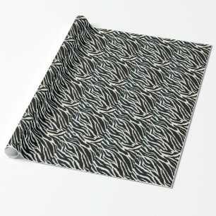 RAB Rockabilly Zebra Print Black & White Wrapping Paper