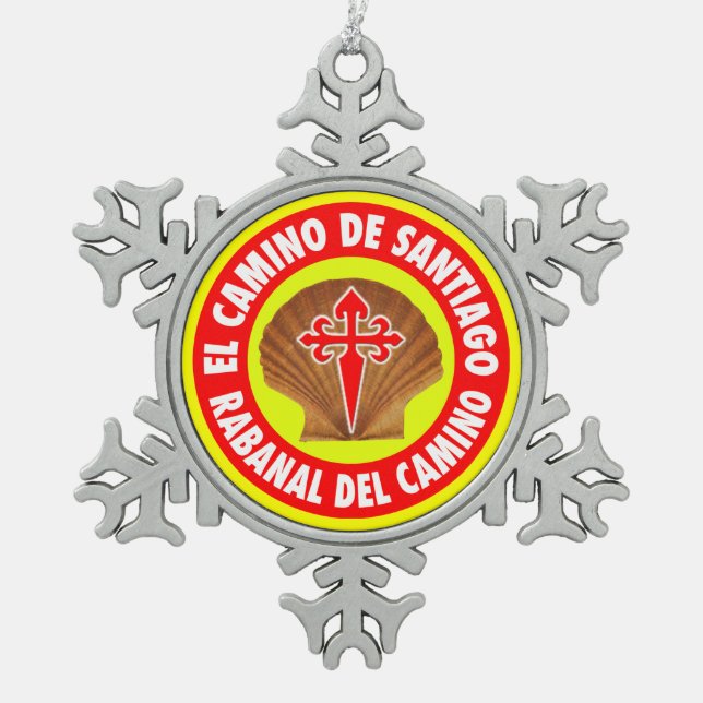 Rabanal del Camino Snowflake Pewter Christmas Ornament (Front)