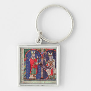 Rabanus Maurus offering his Book Key Ring