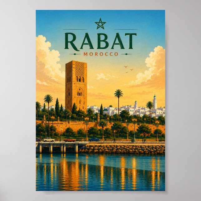 Rabat Morocco Hassan Tower Cityscape Poster (Front)