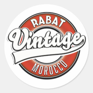 Rabat morocco vintage logo classic round sticker