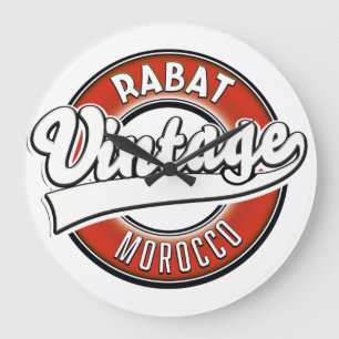 Rabat morocco vintage logo large clock