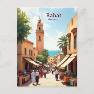 Rabat Morocco Vintage Travel Postc Postcard