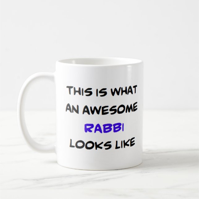 rabbi, awesome coffee mug (Left)