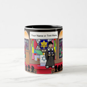 Rabbi - Male Cartoon by PrintedPerfection.com Coff Two-Tone Coffee Mug