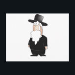 Rabbi Postcard<br><div class="desc">An illustration of a Jewish orthodox man,  dressed with the traditional clothes.  This illustration can be fitted with custom text and used for a variety of Jewish and Israeli concepts or even holidays like Hanuka passover and more.  This illustration was created by using clean,  elegant,  simple and humourous principles.</div>