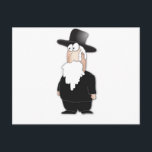 Rabbi Postcard<br><div class="desc">An illustration of a Jewish orthodox man,  dressed with the traditional clothes.  This illustration can be fitted with custom text and used for a variety of Jewish and Israeli concepts or even holidays like Hanuka passover and more.  This illustration was created by using clean,  elegant,  simple and humourous principles.</div>