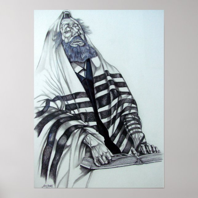 Rabbi Prays Poster (Front)