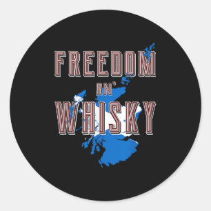 Rabbie Burns Quote Freedom Whisky Scottish Colors  Classic Round Sticker