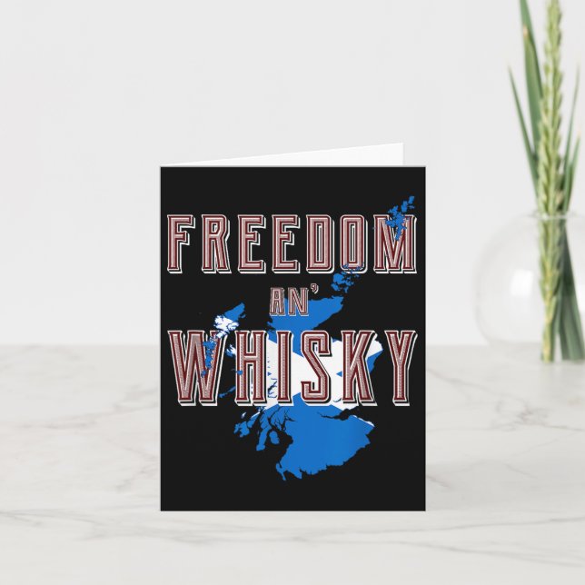 Rabbie Burns Quote Freedom Whisky Scottish Colours Card (Front)