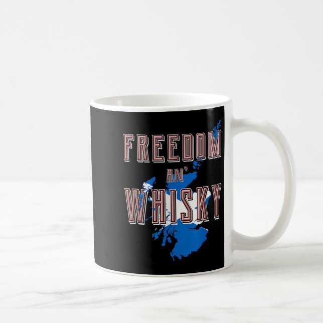 Rabbie Burns Quote Freedom Whisky Scottish Colours Coffee Mug (Right)