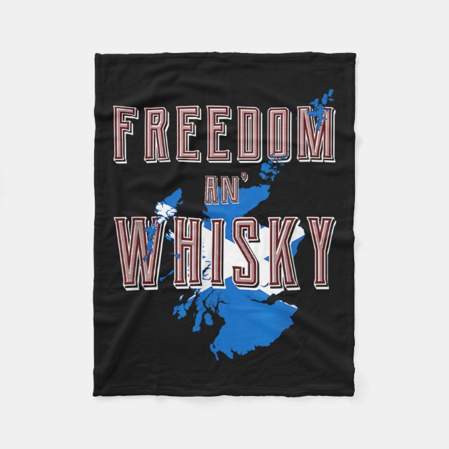 Rabbie Burns Quote Freedom Whisky Scottish Colours Fleece Blanket (Front)
